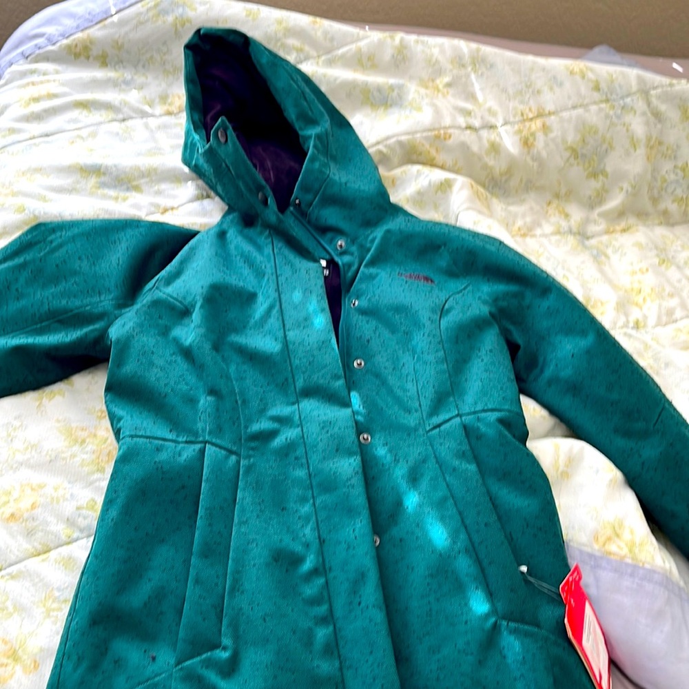 The North Face green parka style jacket, brand new with tags